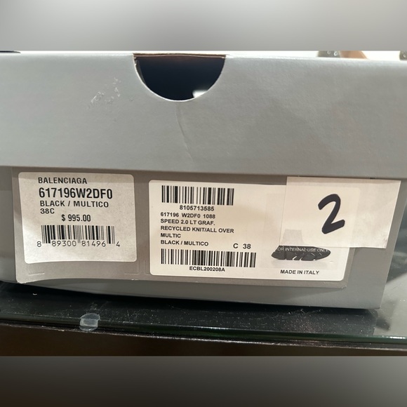 BALENCIAGA Speed 2.0 AllOver Logo Recycled Knit Black Multicolor LIMITED EDITION - Picture 6 of 6